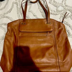 Banana Republic Peach Leather Purse with with Shoulder Strap